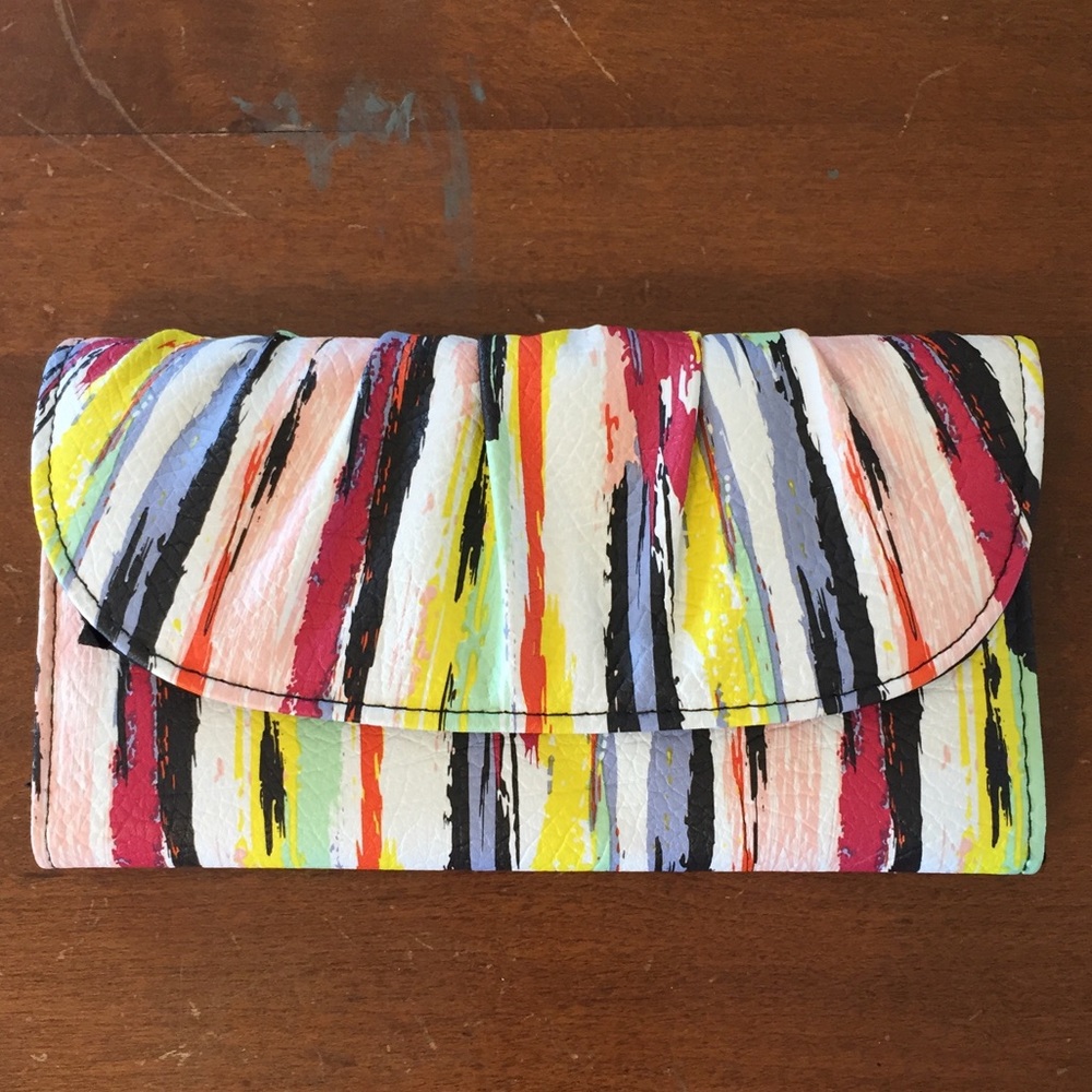 Multicolored Clutch Snap Wallet